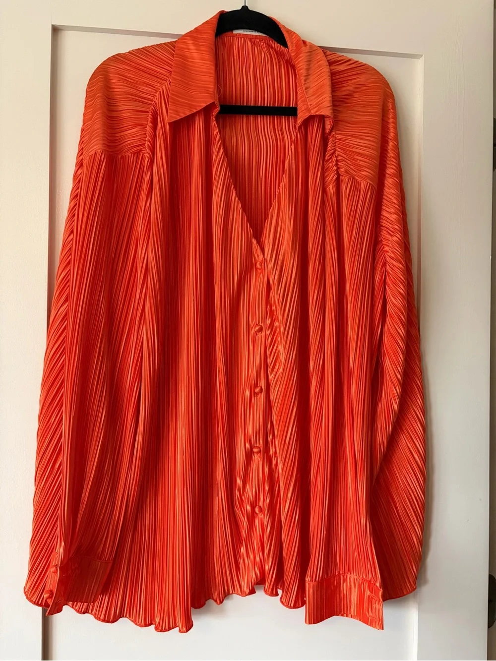 Orange Pleated Matching Set